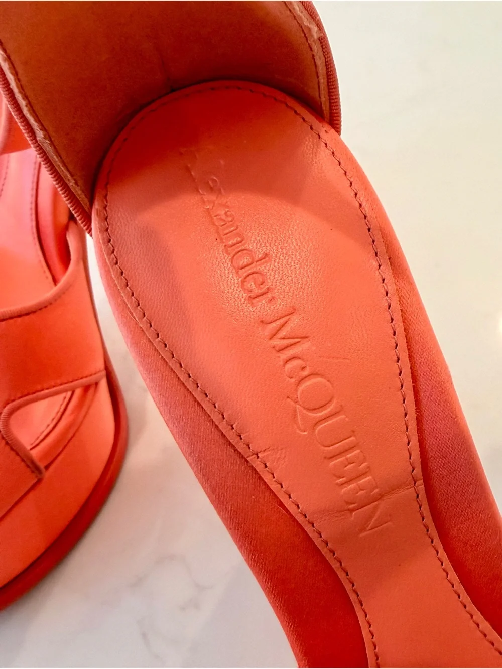 Alexander McQueen bold coral